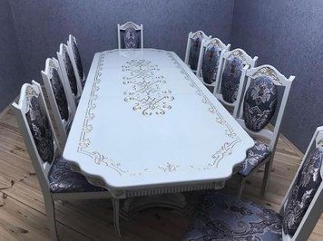 ➤Цена 2 550 грн UAH Купить Деревянный стул для кухни с резным узором лак белій ➤Белый ➤Стулья деревянные➤Еко➤58.4ST фото