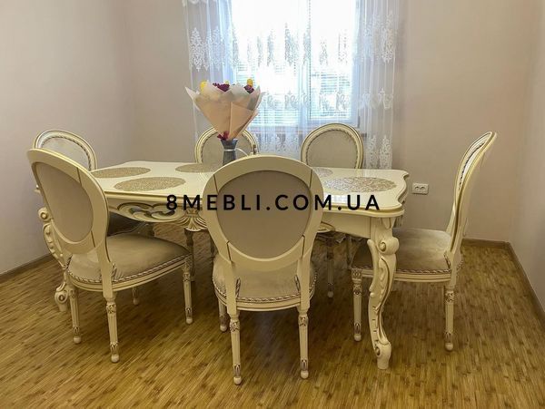 ➤Ціна 99 015 грн UAH Купити Комплект стіл розкладний 200х95(+40) Фарг + стільці Лесрам 6 шт ivory var 2➤white-natural ➤Комплект стіл та стільці➤Ренарф➤0058FRA фото