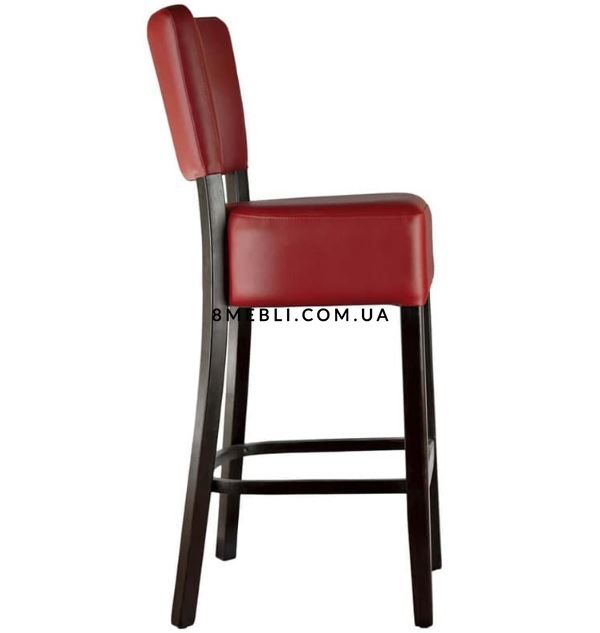 ➤Цена 5 675 грн UAH Купить Барный стул высокий 41x41x111 дерево натуральное лак венге кожзам красный ➤Венге ➤Стулья барные➤Nalp➤899PLN фото
