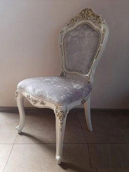 ➤Ціна 9 036 грн UAH Купити Стілець обідній м'який з ажурним візерунком корпус поліуретан 2➤білий + беж ➤Стільці кухонні➤Rotanes➤2332SEN фото