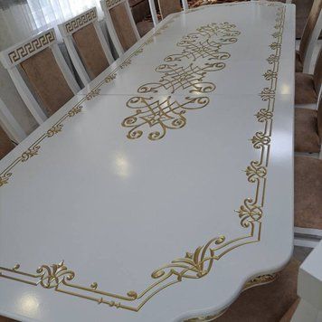 ➤Ціна 30 156 грн UAH Купити Стіл розкладний Калин 250х100(+50+50) на фігурних опорах 3➤біле дерево ➤Стіл обідній➤Еко➤0084SEN фото