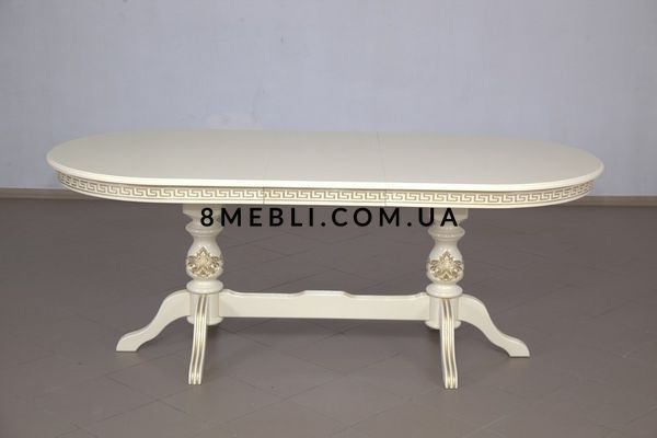 ➤Цена 21 833 грн UAH Купить Стол овальный Луснок 1 90х160(+40х2) раскладной ivory var 3 ➤Слоновая кость+патина ➤Столы на одной опоре➤Ренарф➤0023FRA фото