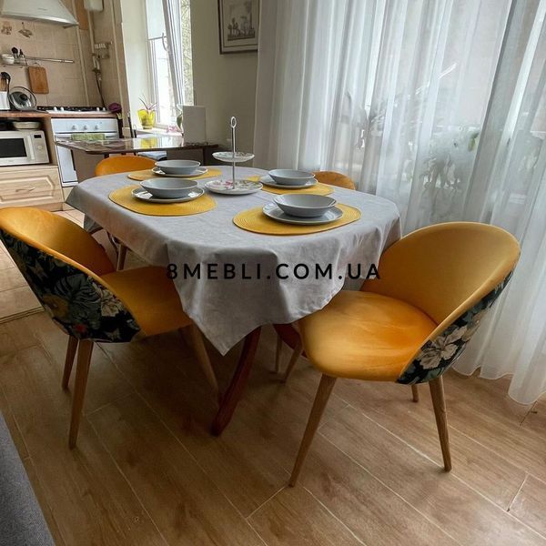 ➤Цена 6 210 грн UAH Купить Стул кресло с круглой спинкой 47x45x75 ткань желтая 2 ➤Жовтий 3 ➤Стул кресло мягкое➤Nalp➤2045PLN фото