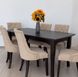 Комплект обідній стіл дерев'яний 160х90 (+40) + стільці м'які 6 шт горіх темний 288ММЕ фото 1