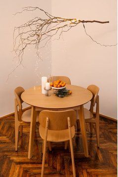 ➤Цена 17 655 грн UAH Купить Комплект стол Рам D100 + стулья Ulul 4 цвет natural ➤Дуб урбан ➤Комплект стол и стулья➤Kulvpa➤1267PAV фото