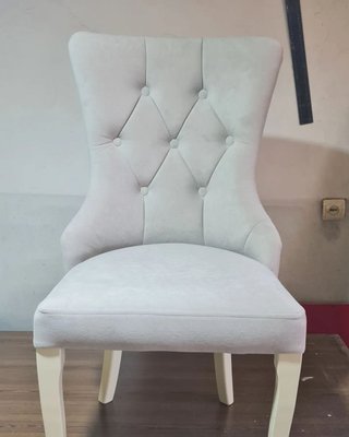 ➤Ціна 5 228 грн UAH Купити Крісло-стул м'який Акшамор на дерев'яних ніжках 4➤Молочний ➤Стільці дерев'яні ➤Rotanes➤0106SEN фото
