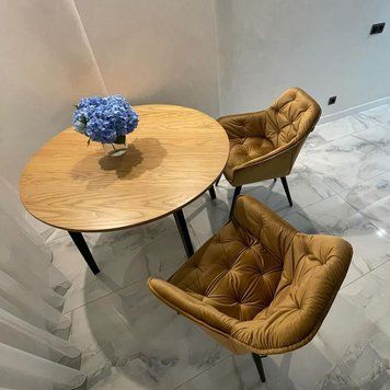 ➤Цена 7 578 грн UAH Купить Стул кресло с подлокотниками 57x43x87 ткань горчичная 2 ➤Коричневый ➤Стул кресло мягкое➤Nalp➤1955PLN фото