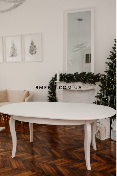 ➤Цена 16 530 грн UAH Купить Стол овальный 153х102(+38) Ифос var 2 ➤white-natural ➤Столы овальные➤Kulvpa➤0001PAV фото
