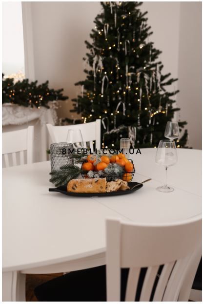 ➤Цена 16 530 грн UAH Купить Стол овальный 153х102(+38) Ифос var 2 ➤white-natural ➤Столы овальные➤Kulvpa➤0001PAV фото