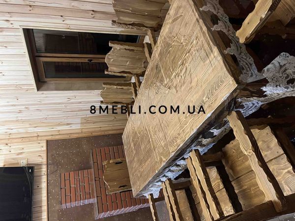 ➤Ціна 4 155 грн UAH Купити Стілець під старовину Тналта дерев'яний з підлокітниками 3➤Темний горіх ➤Стільці під старовину➤МЕКО➤0066МЕКО1 фото