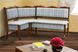 Кутовий диван на кухню 110х155х91 + стіл + 3 табурета дерев'яний лак горіх тканина сіра клітина 001KUH фото 7