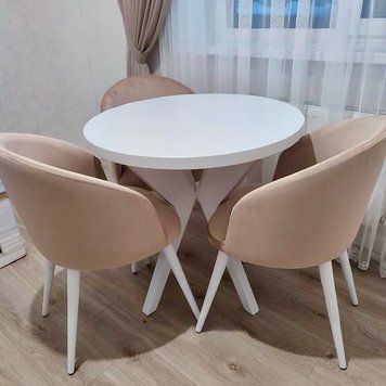➤Цена 6 030 грн UAH Купить Стул кресло 51x45x81 на деревянных опорах беж 3 ➤белый + бежевый ➤Стул кресло мягкое➤Nalp➤1977PLN фото