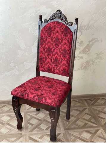 Мягкий стул в стиле барокко с резными элементами патинированный лак лак Паникале