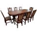 Комплект меблів обідній стіл розкладний 180x100 (+40x2) + стільці класичні 8 шт лак горіх темний 051PLN фото 4