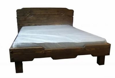 ➤Ціна 10 297 грн UAH Купити Ліжко дерев'яне під старовину 160х200 Сигеберт➤Темний горіх ➤Ліжко під старовину➤Еко➤186ST фото