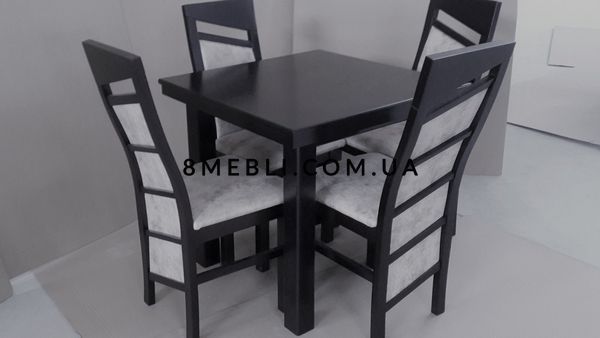 ➤Ціна 24 347 грн UAH Купити Стіл розкладний масив дерева 120х80(+40) зі стільцями 4 шт венге➤Венге ➤Недорогі обідні групи➤lebem➤339ММЕ фото