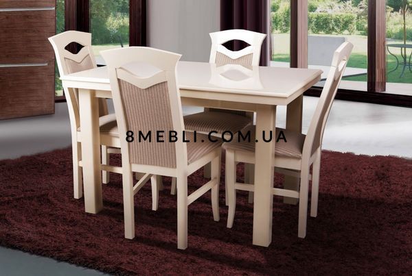 ➤Цена 21 800 грн UAH Купить Стол кухонный раскладной 80х120+40 деревянный слоновая кость ➤Слонова кістка ➤Стол кухонный ➤Kit➤025PSJ фото