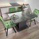 Комплект кухонный стол 70х110(+35) Бетон темный + мягкие стулья 4 шт зеленые на черных ножках 0561JAM фото 1