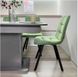 Комплект кухонный стол 70х110(+35) Бетон темный + мягкие стулья 4 шт зеленые на черных ножках 0561JAM фото 6