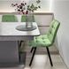 Комплект кухонный стол 70х110(+35) Бетон темный + мягкие стулья 4 шт зеленые на черных ножках 0561JAM фото 3