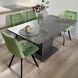 Комплект кухонный стол 70х110(+35) Бетон темный + мягкие стулья 4 шт зеленые на черных ножках 0561JAM фото 5