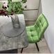 Комплект кухонный стол 70х110(+35) Бетон темный + мягкие стулья 4 шт зеленые на черных ножках 0561JAM фото 4