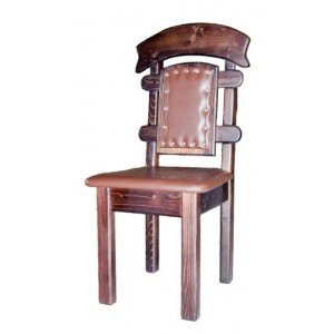 ➤Ціна 2 535 грн UAH Купити Стілець дерев'яний під старовину сидіння і стусан шкірзам Глазго➤Горіх ➤Стілець садовий➤Еко➤229ST фото