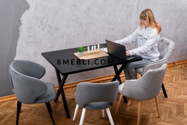 ➤Ціна 6 680 грн UAH Купити Стілець крісло для обідньої зони 50x45x82 світло-сірий 5➤сірий + чорний ➤Стілець крісло м'яке➤Nalp➤2027PLN фото