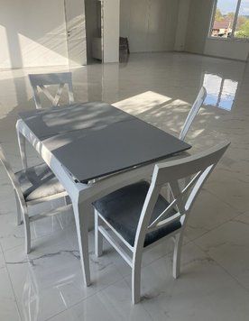 ➤Ціна 4 716 грн UAH Купити Стілець кухонний 48x45x93 м'який спинка хрестоподібна лак білий➤Білий ➤Стільці з Х-подібною спинкою➤Nalp➤851.4PLN фото