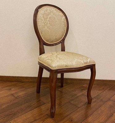 ➤Ціна 7 500 грн UAH Купити Обідній стілець із круглою спинкою 51x48x100 ніжки фігурні м'який лак горіх темний➤Темний горіх ➤Стільці дерев'яні ➤Nalp➤565PLN фото