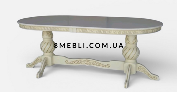 ➤Ціна 17 700 грн UAH Купити Розкладний обідній стіл "Віндзор" 200&times;100 (+40+40) см | Класика &bull; Слонова кістка з золотою патиною➤Бежевий ➤Стіл обідній➤Nerb➤8005BRN1 фото
