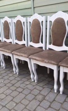 ➤Цена 2 412 грн UAH Купить Стул для кухни деревянный мягкий лак белій ➤Белый ➤Стулья деревянные➤Еко➤47.10ST фото