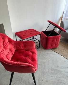 ➤Цена 7 578 грн UAH Купить Стул кресло с подлокотниками 57x43x87 цвет красный 5 ➤red and black ➤Стул кресло мягкое➤Nalp➤1961PLN фото