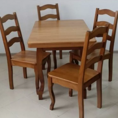 ➤Ціна 18 908 грн UAH Купити Комплект обідній стіл Альваро + стільці 4 шт.➤Горіх ➤Обідній стіл та стільці➤Еко➤000030КОМ фото