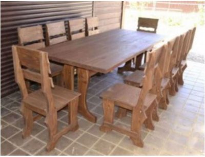 ➤Ціна 26 520 грн UAH Купити Комплект обідній під старовину Стіл + 8 стільців Пітірім➤Горіх ➤Стіл та стільці для саду➤Еко➤010КС фото