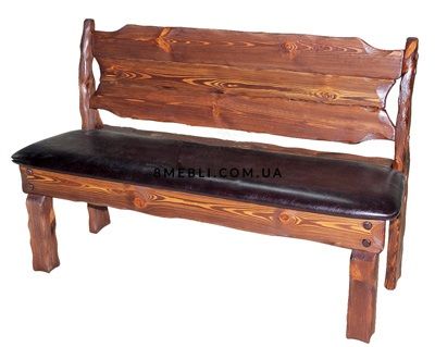 ➤Ціна 6 525 грн UAH Купити Диван садовий дерев'яний Тналта з м'яким сидінням 120➤Горіх ➤Лава під старовину➤МЕКО➤0076МЕКО1 фото