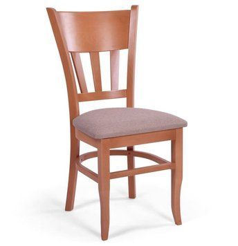 ➤Цена 4 536 грн UAH Купить Классический стул для современной кухни 56x47x94 из массива дерева лак орех ➤Орех ➤Стулья с мягким сиденьем и твердой спинкой➤Nalp➤817PLN фото