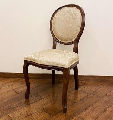 ➤Ціна 7 500 грн UAH Купити Банкетний стілець з круглою спинкою м'який 51x48x100 ніжки фігурні лак горіх темний➤Темний горіх ➤Стільці дерев'яні ➤Nalp➤567PLN фото