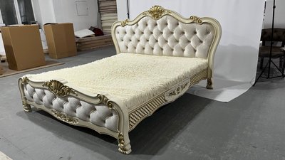 ➤Ціна 64 020 грн UAH Купити Ліжко дерев'яне Клеопатра з масиву бука 180х200➤Бежевий ➤Ліжко під старовину➤Еко➤180ST фото