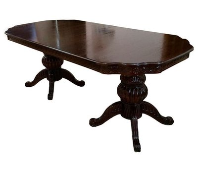 ➤Ціна 46 350 грн UAH Купити Обідній стіл дерев'яний класичний 180х100 (50х2) лак темний горіх➤Темний горіх ➤Класичні➤Nalp➤197PLN фото