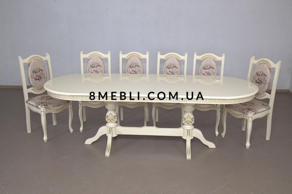 ➤Цена 47 663 грн UAH Купить Стол обеденный Луснок 1 160х90(+40х2) + стулья Луснок 6 шт var 1 ➤Белый ➤Комплект стол и стулья➤Ренарф➤0069FRA фото