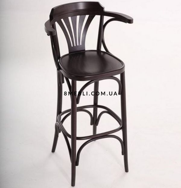 ➤Ціна 12 629 грн UAH Купити Ірландський стілець для барної стійки 53x50x115 натуральне дерево лак горіх темний➤Темний горіх ➤Стільці барні➤Nalp➤905PLN фото