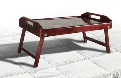 ➤Ціна 1 792 грн UAH Купити Столик для їжі в ліжку 55х32х h15 дерев'яний зі склом принт кофе лак горіх➤Горіх ➤Стіл для сніданку➤Kit➤013DRB фото
