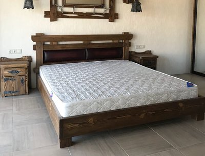 ➤Ціна 12 450 грн UAH Купити Ліжко дерев'яне Сілеб 160х200 під старовину➤Горіх ➤Ліжко під старовину➤МЕКО➤0120МЕКО фото
