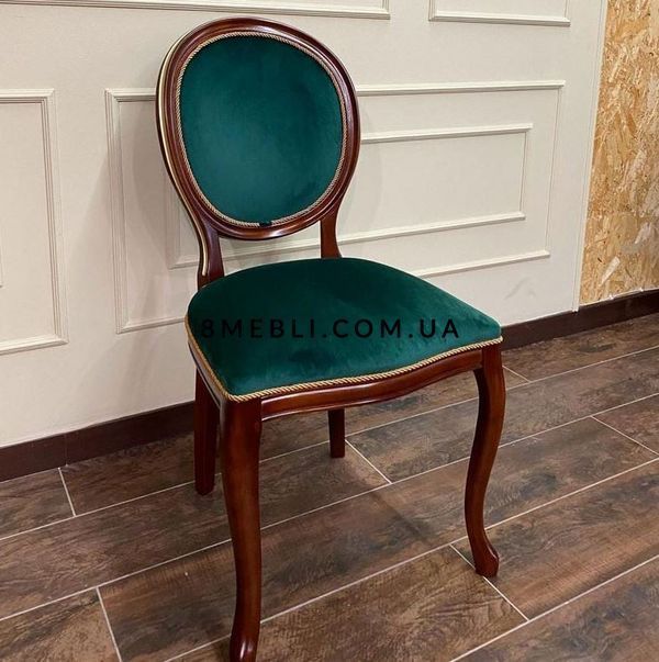 ➤Цена 9 000 грн UAH Купить Банкетный стул с круглой спинкой мягкий 51x48x100 ножки фигурные лак махонь ➤Махонь ➤Стулья деревянные➤Nalp➤567PLN фото