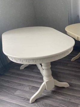 ➤Ціна 8 925 грн UAH Купити Кухонний стіл 120х80(+40) з натурального дерева Нерб➤Білий ➤Стіл обідній➤Nerb➤127.3СТ фото