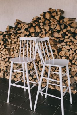 ➤Ціна 3 410 грн UAH Купити Барний стілець барний Яїцарг 45х57х116 лак White➤біле дерево ➤Стільці барні➤Kulvpa➤0116PAV фото