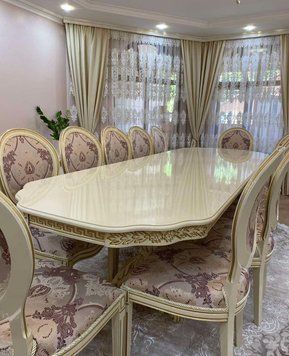 ➤Цена 7 995 грн UAH Купить Стул с круглой спинкой Яиценев 102х51х49 белый ткань с рисунком 4 ➤white-natural ➤Стулья деревянные➤Ренарф➤0006FRA фото