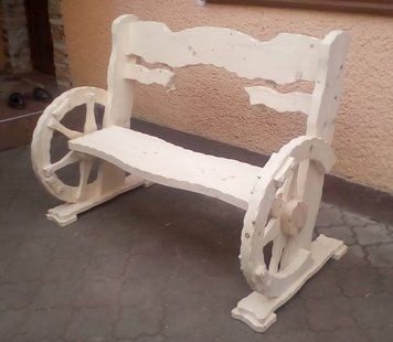 ➤Ціна 12 458 грн UAH Купити Лава дерев'яна садова Анутроф 140 білий➤natural-white ➤Лава під старовину➤МЕКО➤0088МЕКО1 фото