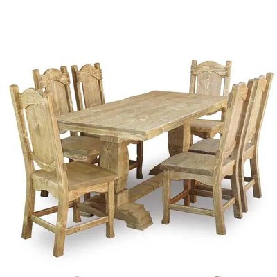 ➤Цена 20 105 грн UAH Купить Комплект стол 200х80 нераскладной + стулья 6 шт деревянный под старину ➤Бук натуральный ➤Комплекты обеденные деревянные под старину➤Rotanes➤0101МЕКО фото